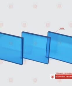 Tấm Polycarbonate đặc ruột 10mm xanh hồ