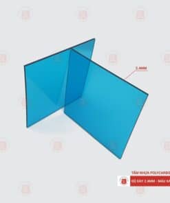 Tấm Polycarbonate đặc ruột 2.4mm xanh hồ