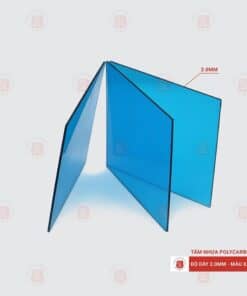 Tấm Polycarbonate đặc ruột 2mm xanh