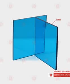 Tấm Polycarbonate đặc ruột 3.6mm xanh hồ
