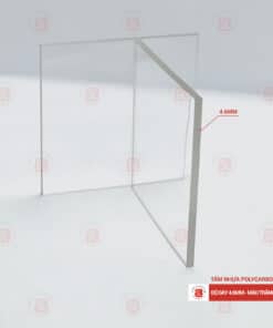 Tấm Polycarbonate đặc ruột 4.6mm màu trắng trong