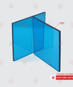 Tấm Polycarbonate đặc ruột 4.6mm màu xanh hồ