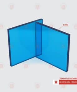 Tấm polycarbonate đặc ruột 8mm xanh hồ