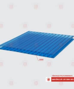Tấm Polycarbonate rỗng ruột 10mm xanh hồ