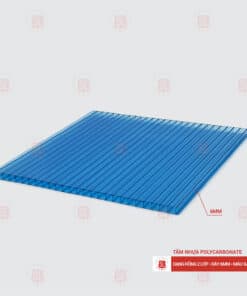 Tấm Polycarbonate Rỗng Ruột 6mm xanh hồ