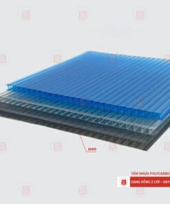 Tấm Polycarbonate Rỗng Ruột 6mm xanh hồ