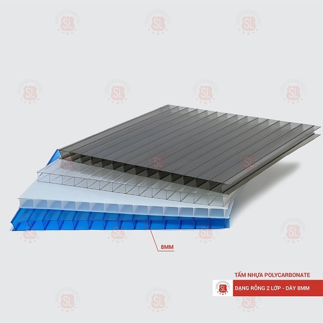 Tấm Polycarbonate rỗng ruột 8mm