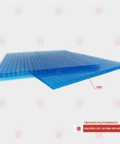 Tấm Polycarbonate rỗng ruột 5mm xanh hồ