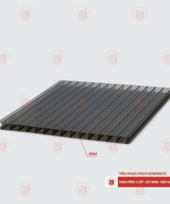 Tấm Polycarbonate rỗng ruột 8mm nâu trà